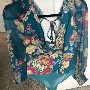 Free people floral bodysuit
